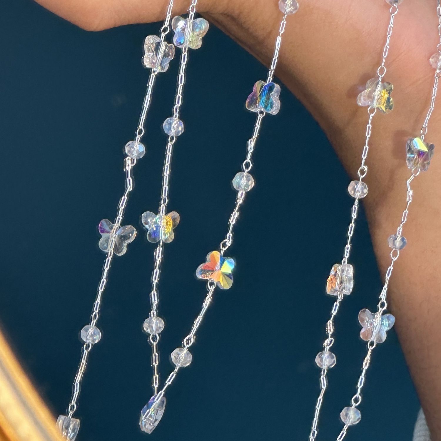 Women'S Clothing And Accessories - Dreamy AB Butterfly Crystal Spacer Chain