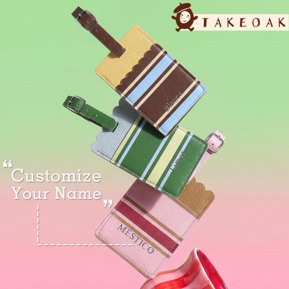 Women Accessories Name - Personalized Custom Name Striped Luggage Tag
