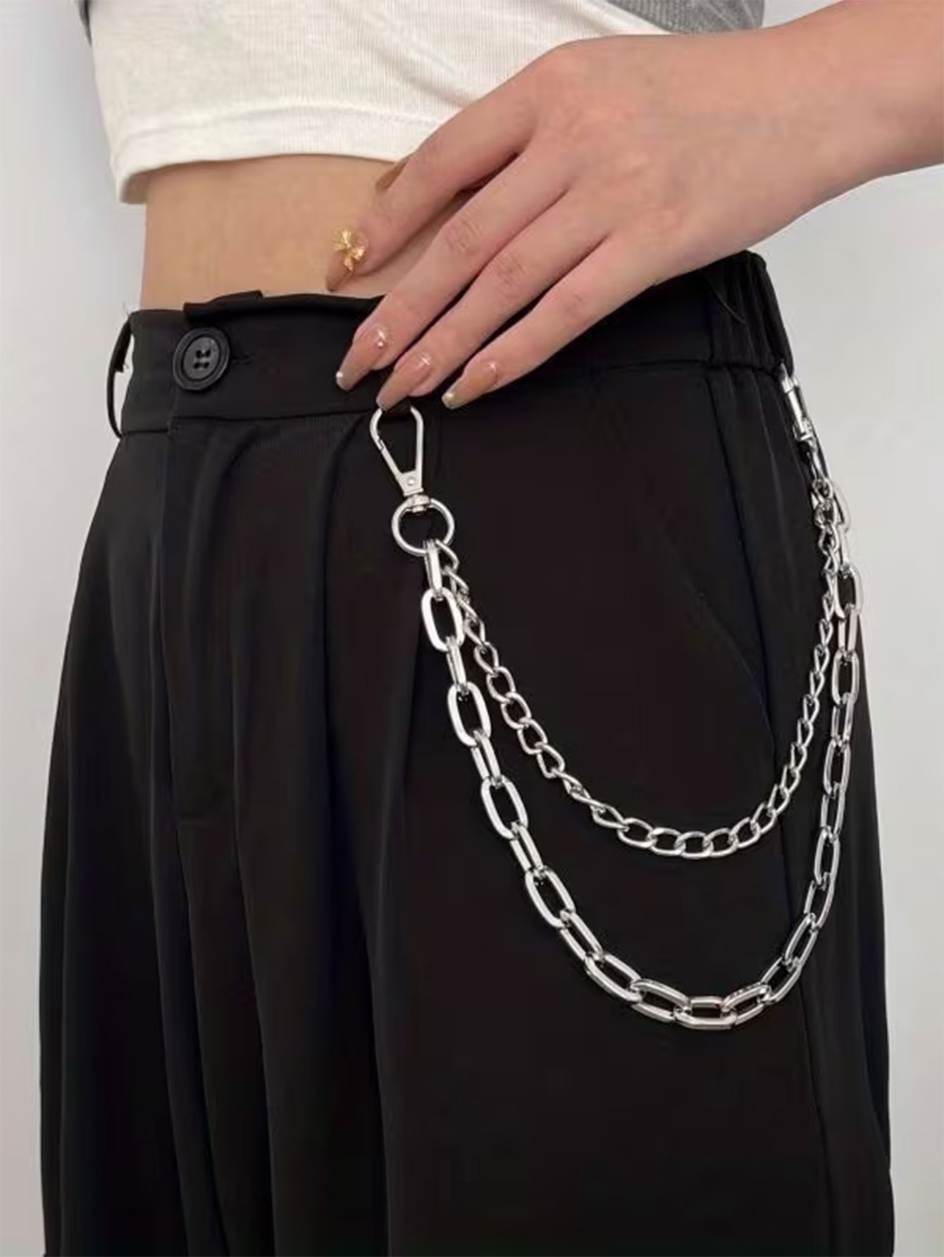 Women'S Jeans Accessories Chain - Unisex Punk Style Metal Fashion Waist