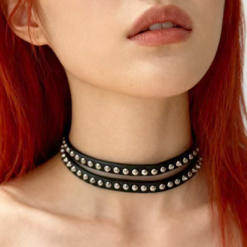 Punk Jewelry Rivet Choker Leat - огляд і ціна Women'S Accessories In The 90S