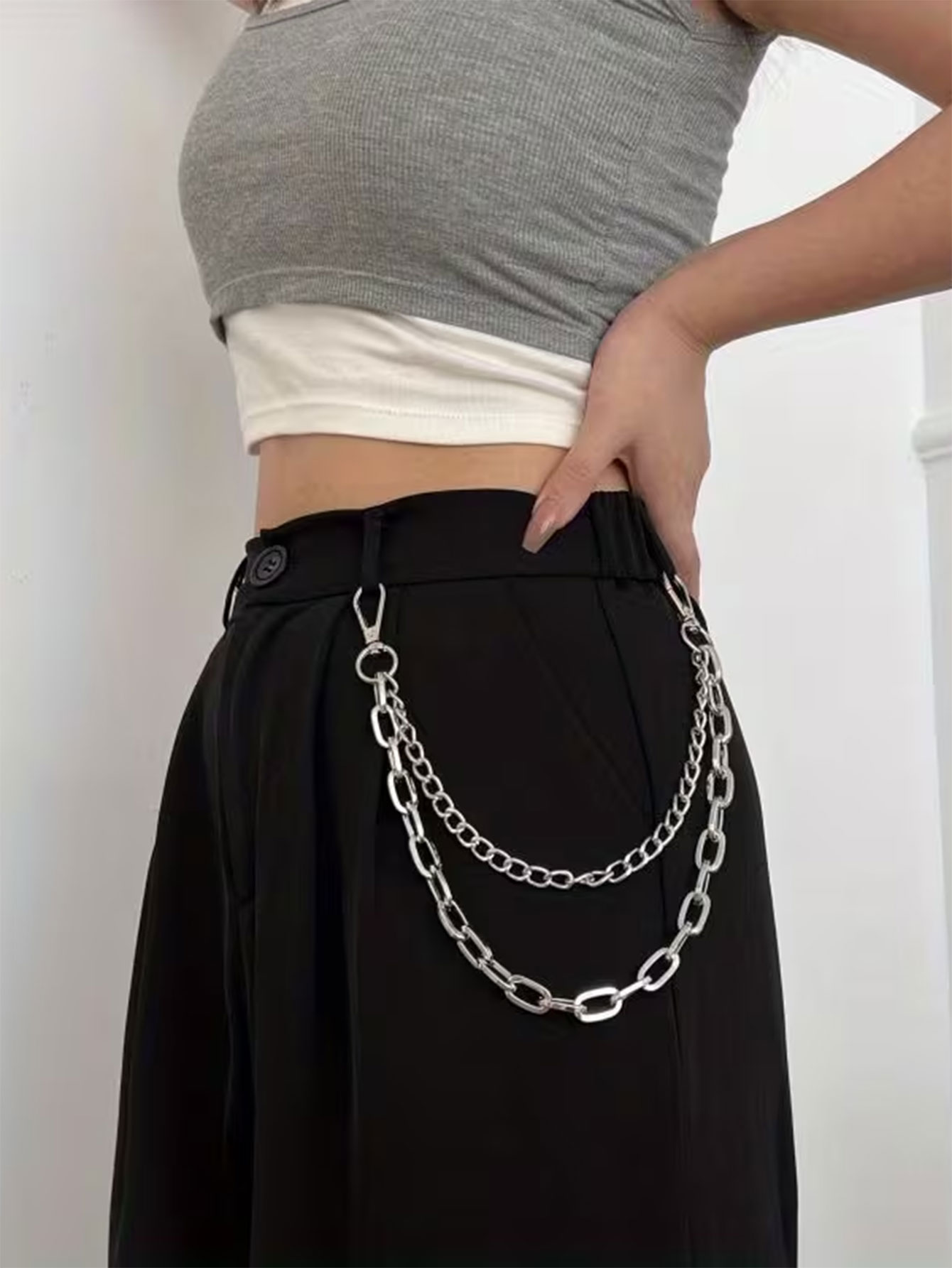 Unisex Punk Style Metal Fashio - огляд і ціна Women'S Jeans Accessories Chain