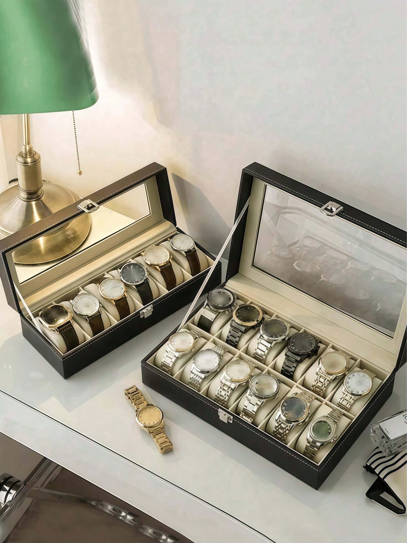 Leather Watch Box with Lock, L - огляд і ціна Women Accessories Box
