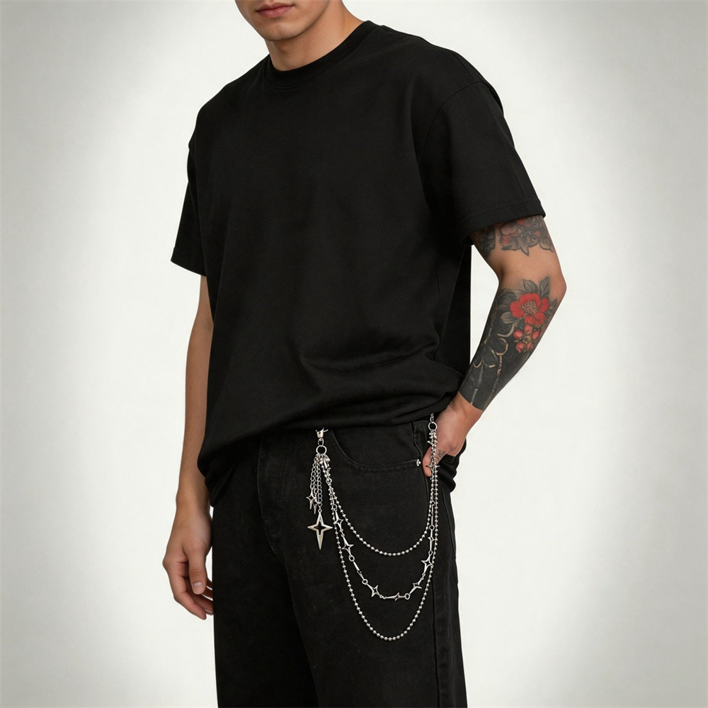 Punk Multilayer Metal Star Pen - огляд і ціна Women'S Jeans Accessories Chain