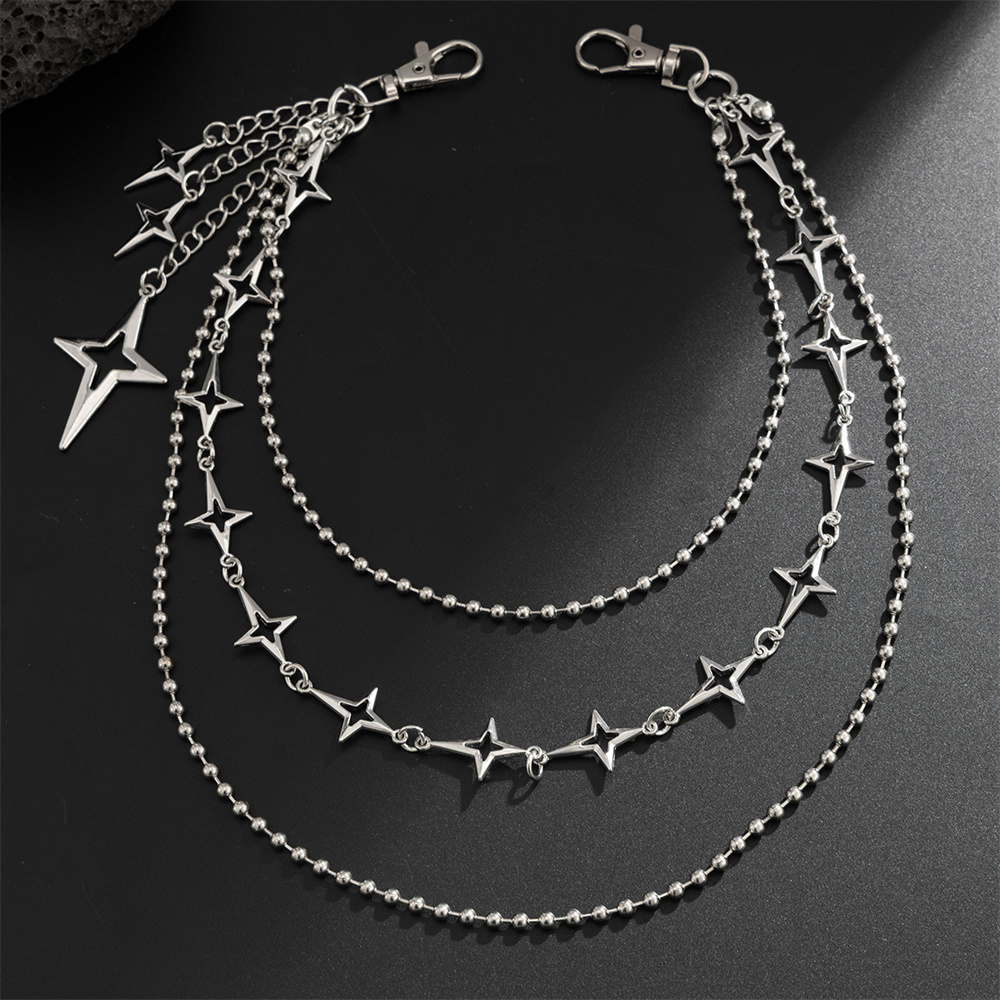 Punk Multilayer Metal Star Pen - огляд і ціна Women'S Jeans Accessories Chain