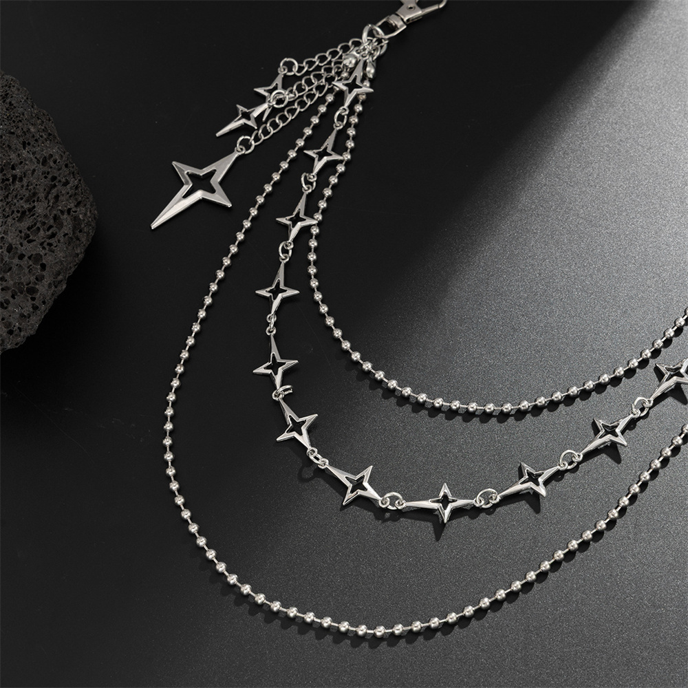 Punk Multilayer Metal Star Pen - огляд і ціна Women'S Jeans Accessories Chain