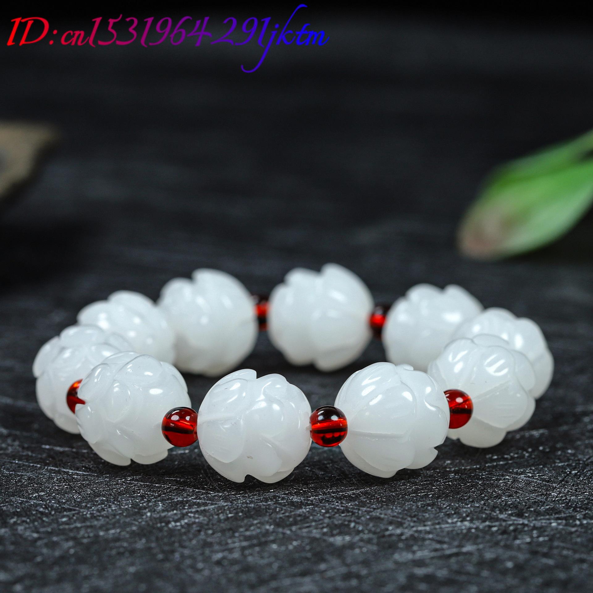 White Real Jade Lotus Bracelet - огляд і ціна Women'S Accessories And Jewelry