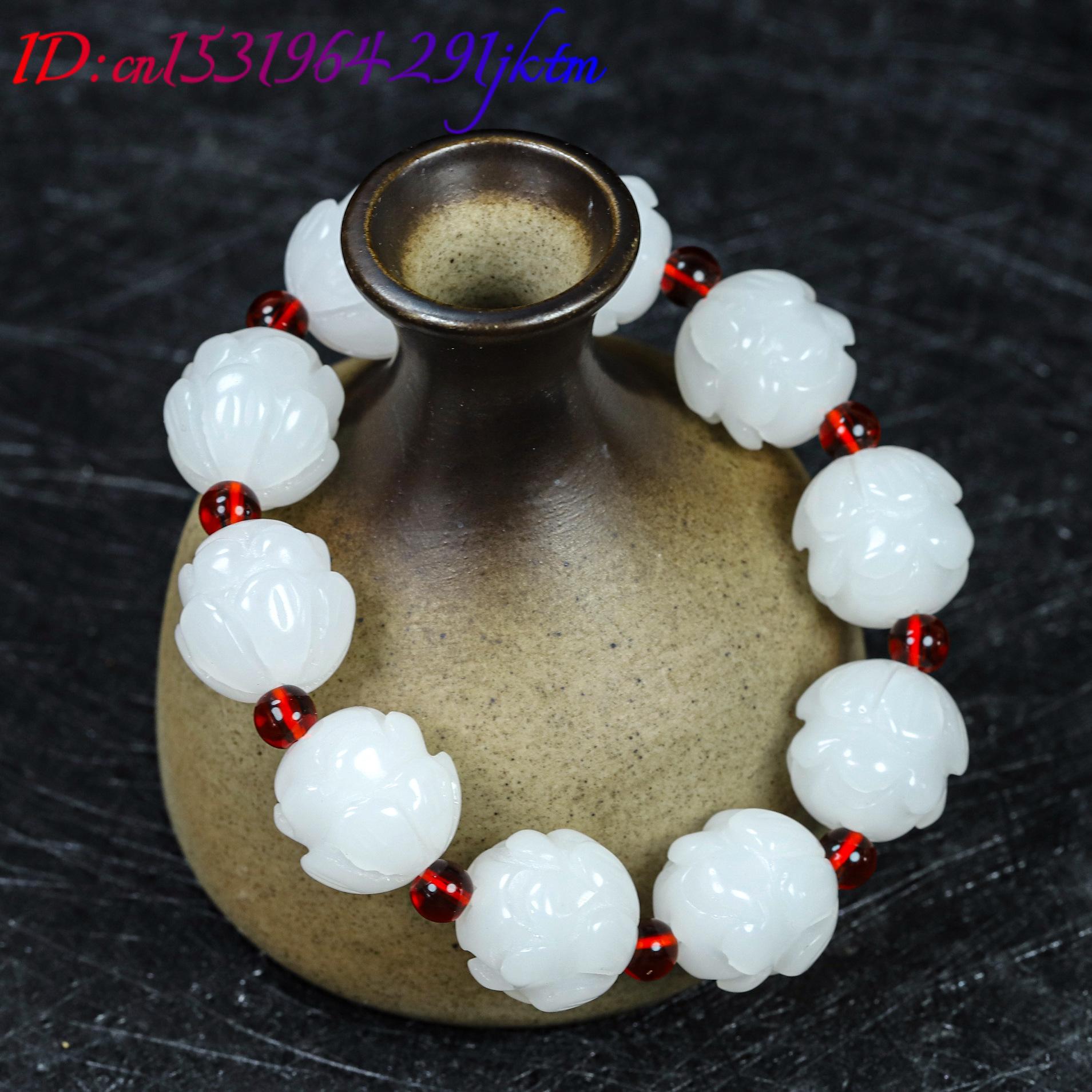 White Real Jade Lotus Bracelet - огляд і ціна Women'S Accessories And Jewelry