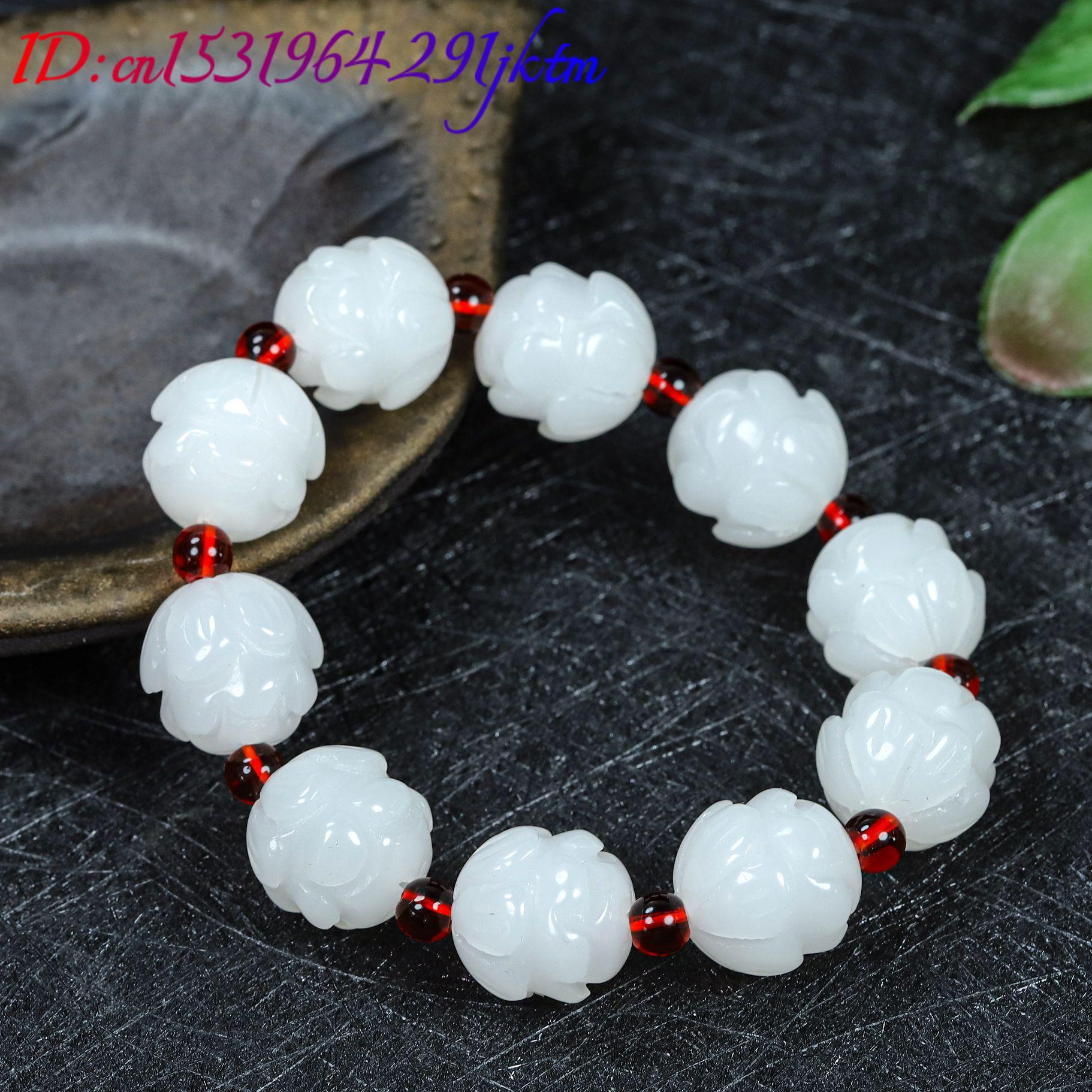 White Real Jade Lotus Bracelet - огляд і ціна Women'S Accessories And Jewelry