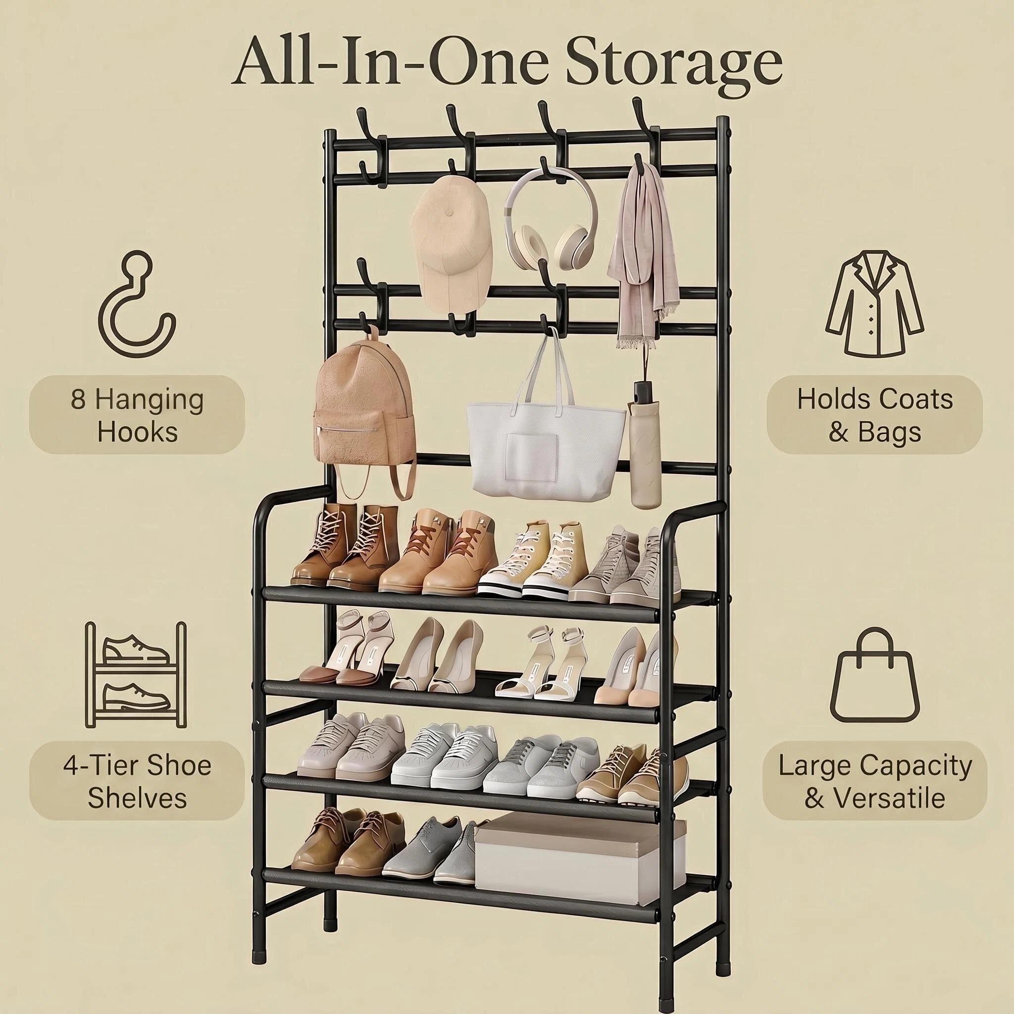 SUOERNUO Metal 4-Tier Shoe Rac - огляд і ціна Women'S Accessories Rack Room Shoes
